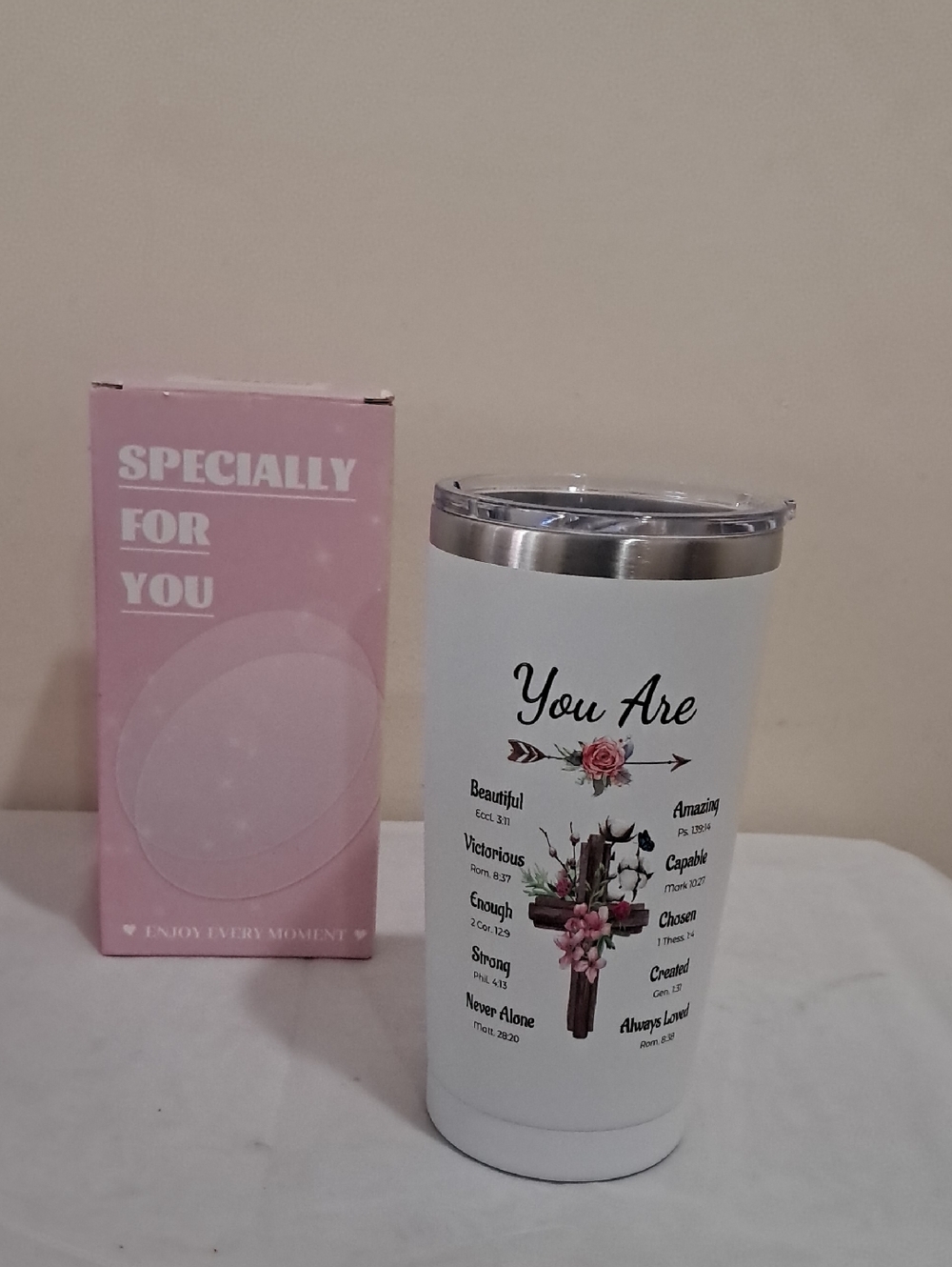 You Are Floral White Stainless Tumbler